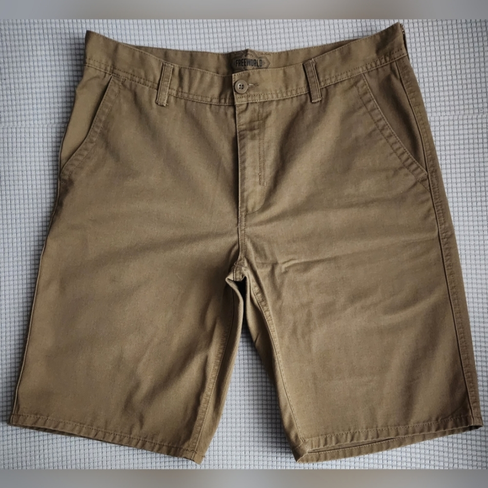 SIZE 34 FreeWorld 11" Inseam Men's Brown Tan Denim Shorts